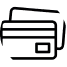 أيقونة بطاقتي ائتمان متراكمتين